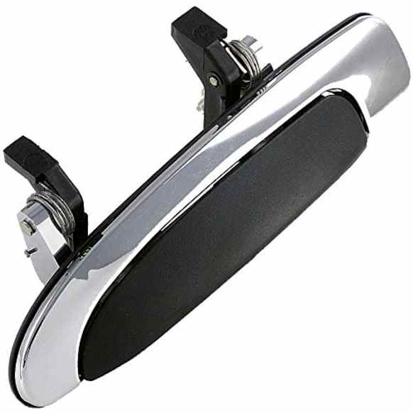 81981 Rear, Driver Side Chrome bezel with black lever Exterior Door Handle, Without Key Hole, Help Series