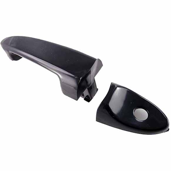 82181 Front, Driver or Passenger Side Smooth Black Exterior Door Handle, With Key Hole, Help Series