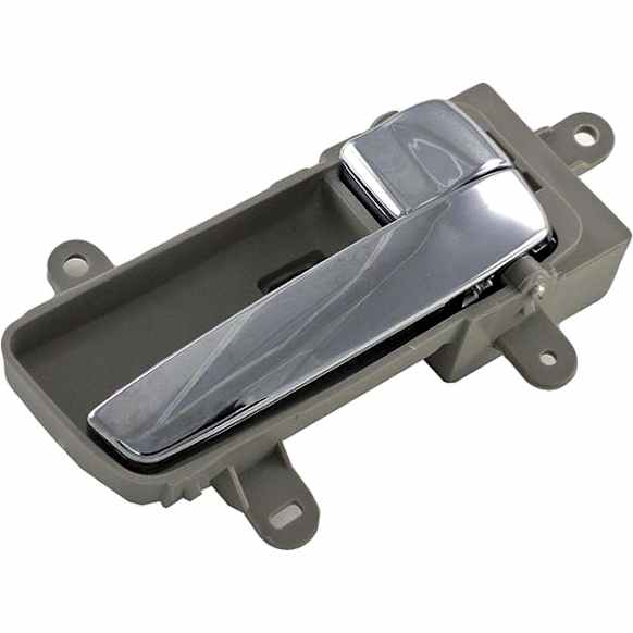 82341 Front Or Rear, Passenger Side Gray bezel with chrome lever Interior Door Handle, With Door Lock Button, Help Series