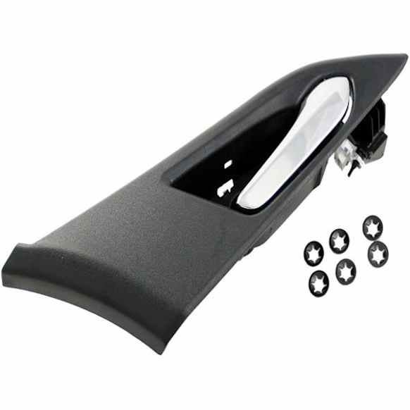 82522 Front, Passenger Side Chrome Lever with Black Bezel Interior Door Handle, Help Series