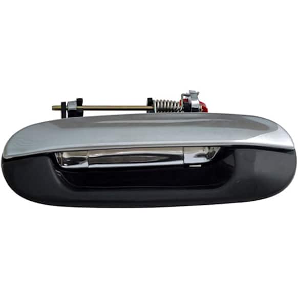 88193 Rear, Driver Side Chrome Lever with Smooth Black Bezel Exterior Door Handle, Without Key Hole, Help Series