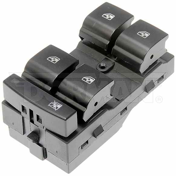 901-191 Front, Driver Side Window Switch, Black, with Blue Backlight
