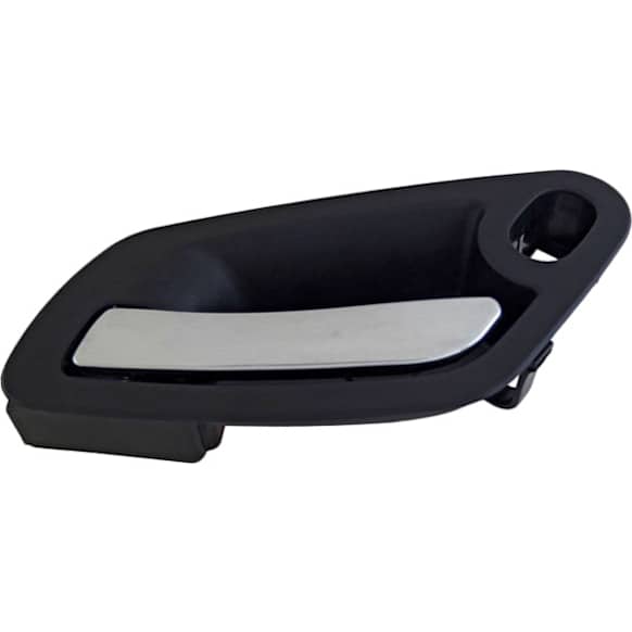 90152 Front, Driver Side Chrome Lever with Black Bezel Interior Door Handle, With Door Lock Button, Help Series