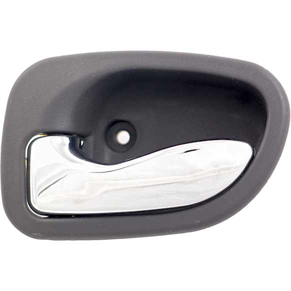 92205 Front Or Rear, Driver Side Gray bezel with chrome lever Interior Door Handle, Without Door Lock Button, Help Series