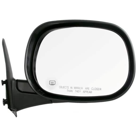 955-085 Passenger Side Mirror, Power Adjust, Heated, Manual Folding, Black, No Signal Light, No Memory, No Puddle Light, No Auto-Dim, No Blind Spot Feature