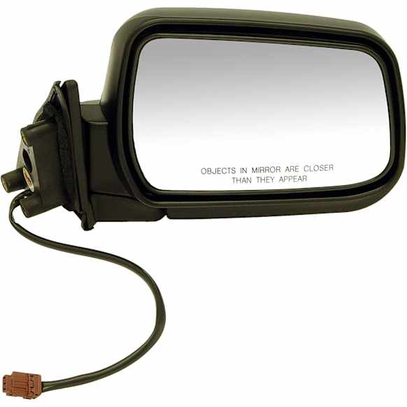 2000 Nissan Frontier - Passenger Side Mirror, Power Adjust, Non-Heated, Black, Manual Folding, No Signal Light, No Blind Spot Feature, No Memory, No Puddle Light, No Auto-Dim