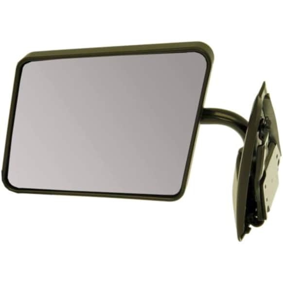 955-181 Driver Side Mirror, Manual Adjust, Non-Heated, Manual Folding, Black, No Signal Light, No Memory, No Puddle Light, No Auto-Dim, No Blind Spot Feature