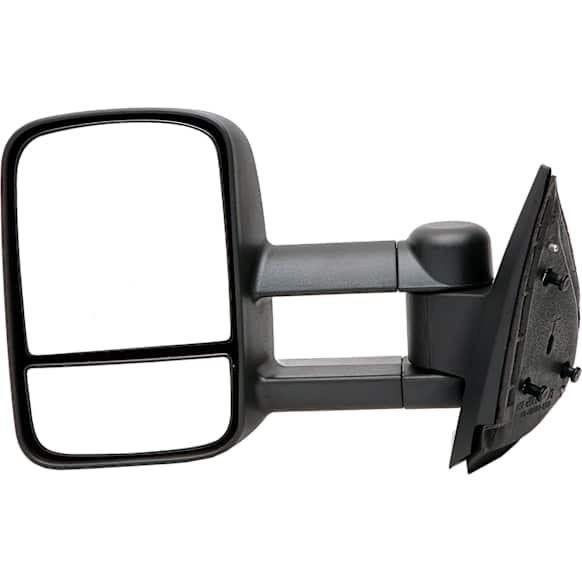 955-1849 Driver Side Mirror, Manual Adjust, Non-Heated, Manual Folding, Black, No Signal Light, Without Memory Recall, No Puddle Light, No Auto-Dimming, With Blind Spot Glass