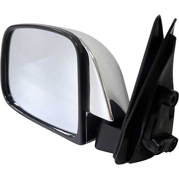 955-210 Driver Side Mirror, Manual Adjust, Non-Heated, Manual Folding, Chrome, No Signal Light, Without Memory Recall, No Puddle Light, No Auto-Dimming, No Blind Spot Feature