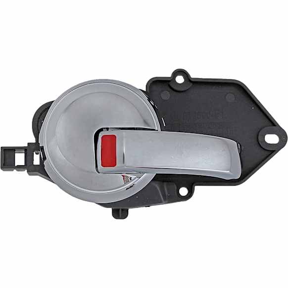 96482 Front, Driver Side Chrome Lever with Black Bezel Interior Door Handle, Without Door Lock Button, Help Series