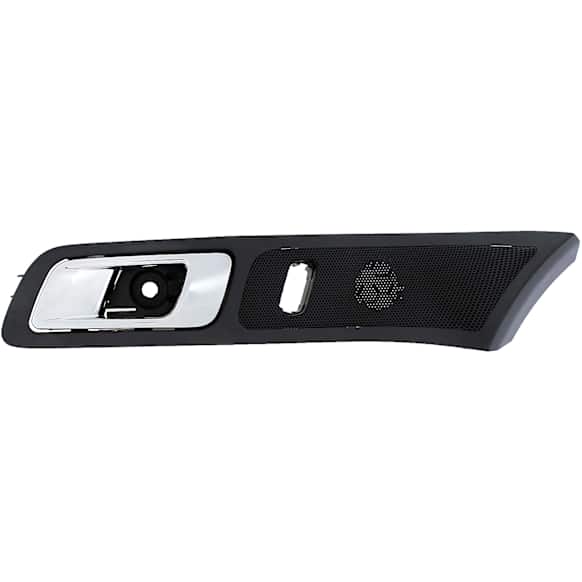 96492 Front, Driver Side Chrome Lever with Black Bezel Interior Door Handle, Without Door Lock Button, Help Series