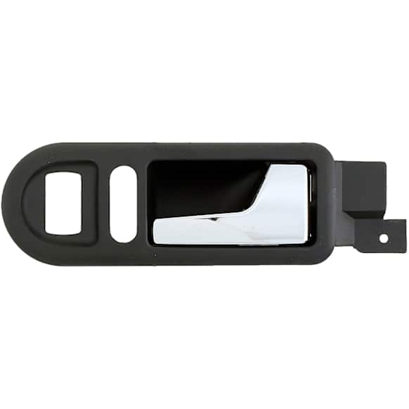 96582 Front, Passenger Side Chrome Lever with Black Bezel Interior Door Handle, Without Door Lock Button, Help Series