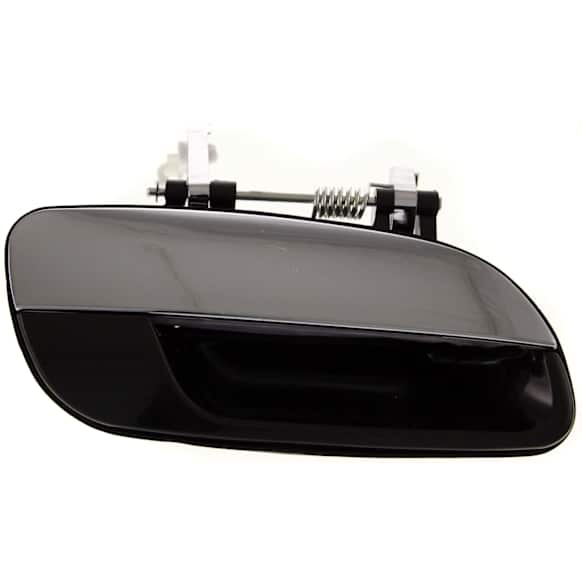 Rear, Passenger Side Chrome Lever with Smooth Black Bezel Exterior Door Handle, Without Key Hole