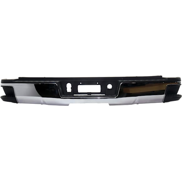 Chrome Step Bumper, Face Bar and Pads, With Corner Step , Without Hitch Draw Bar