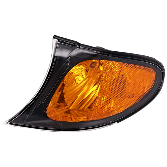 Driver Side Corner Light, With bulb(s), Yellow lens, Black Surround Trim, Sedan/Wagon
