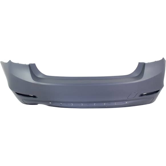Rear Primed Bumper Cover, Base Model, Sedan, Modern Line, For Models Without M Sport Package, With Park Distance Control