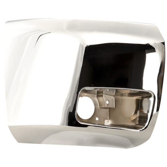 Front, Passenger Side Bumper End, Chrome Plastic