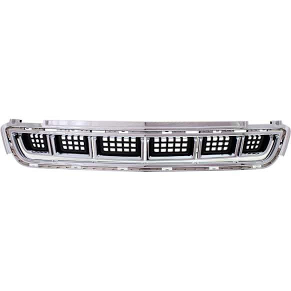2013 Cadillac XTS Base - Front, Center Bumper Grille, For Models Without Daytime Running Light, Chrome Shell w/ Black Insert