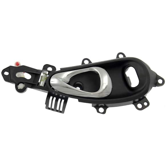 Front, Passenger Side Chrome Lever with Black Bezel Interior Door Handle, With Door Lock Hole