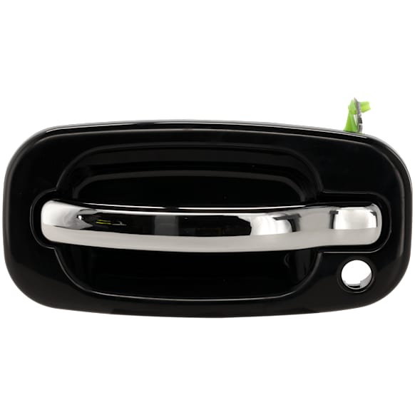 2002-2006 Cadillac Escalade EXT - Front, Driver Side Chrome Lever with Smooth Black Bezel Exterior Door Handle, With Key Hole