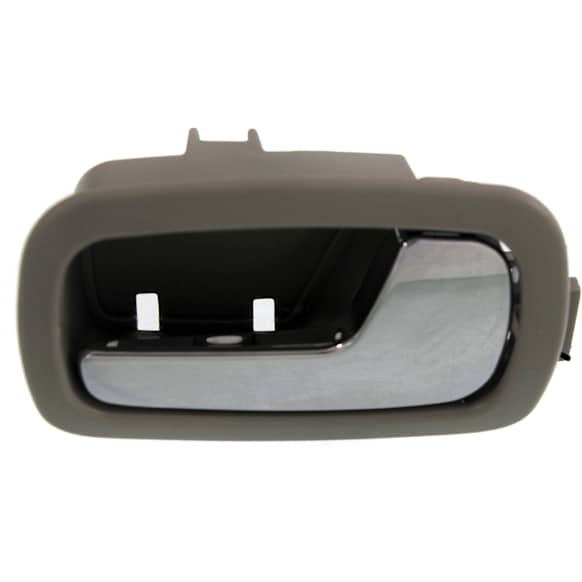 Front, Passenger Side Gray bezel with chrome lever Interior Door Handle