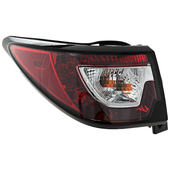 Driver Side, Outer Tail Light, with Bulb, Halogen, Clear Lens, CAPA CERTIFIED