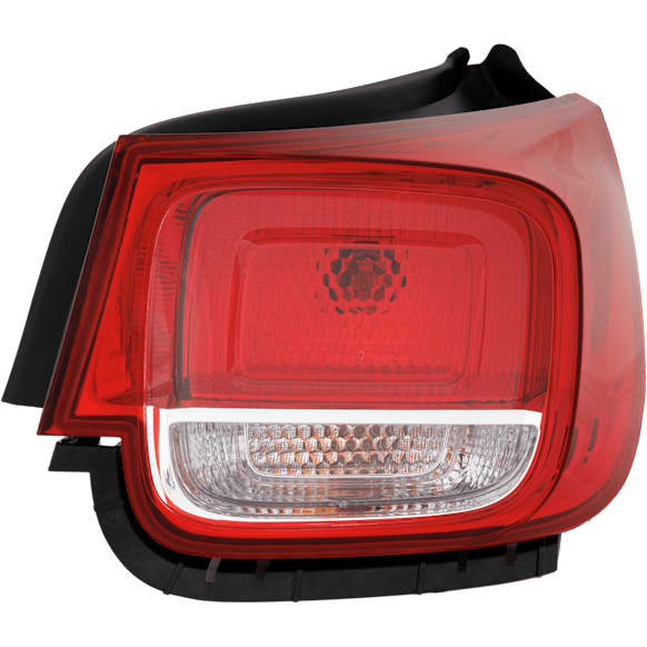 Passenger Side, Outer Tail Light, with Bulb, Halogen, Clear and Red Lens, Without Wiring Harness, Eco/LS/LT Models, CAPA CERTIFIED