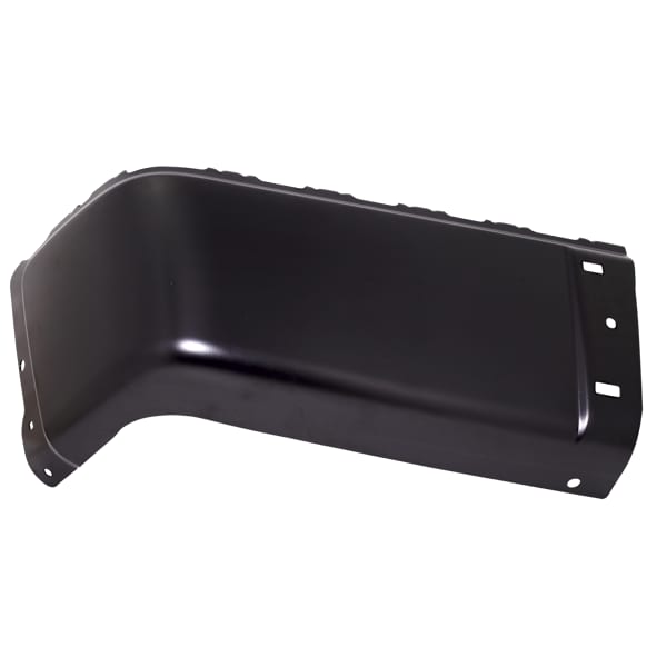 Rear, Driver Side Bumper End, Painted Black Steel