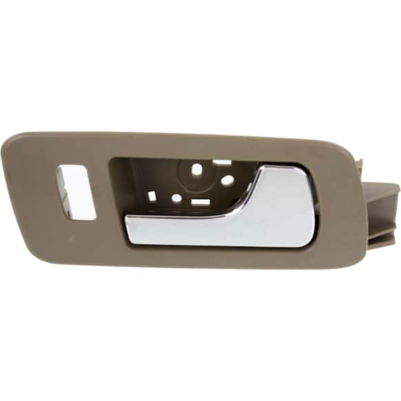 2005-2011 Cadillac STS - Front, Passenger Side Beige bezel with chrome lever Interior Door Handle, With Door Lock Hole, Sedan