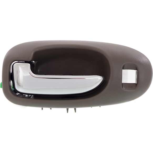 Front, Driver Side Interior Door Handle, Dark Gray Bezel with Chrome Lever, With Door Lock Hole, Sedan and Convertible