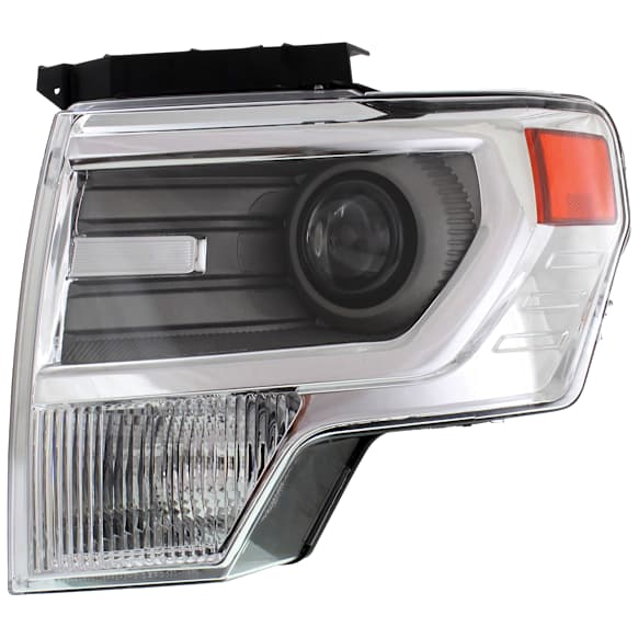 2013-2014 Ford F-150 - Driver Side Headlight, without Bulb, HID/Xenon, Chrome Trim, CAPA CERTIFIED