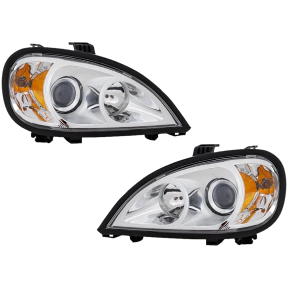 2002 Freightliner Columbia - Driver and Passenger Side Projector Halogen Headlight, With bulb(s), For Models With Smooth Lens, OE Replacement