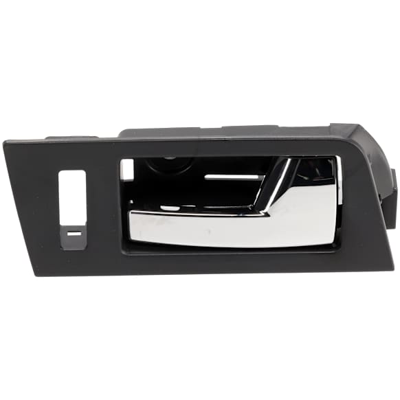 Front, Passenger Side Chrome Lever with Black Bezel Interior Door Handle, With Door Lock Hole