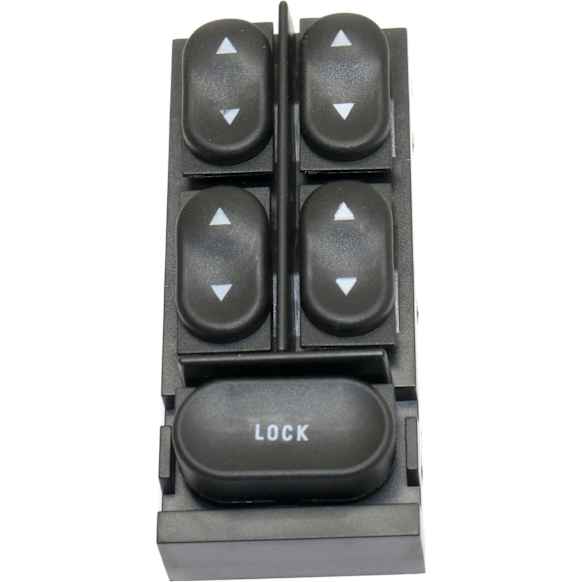 Front, Driver Side Window Switch, Black, 5-Button