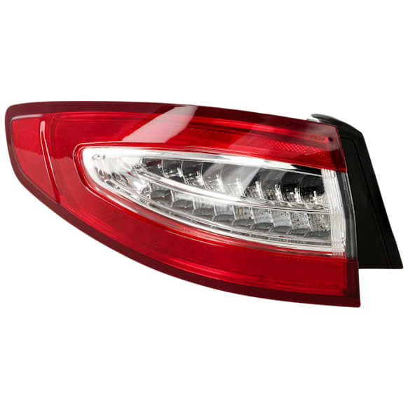 2013-2016 Ford Fusion - Driver Side, Outer Tail Light, with Bulb, Halogen, Red Lens, CAPA CERTIFIED