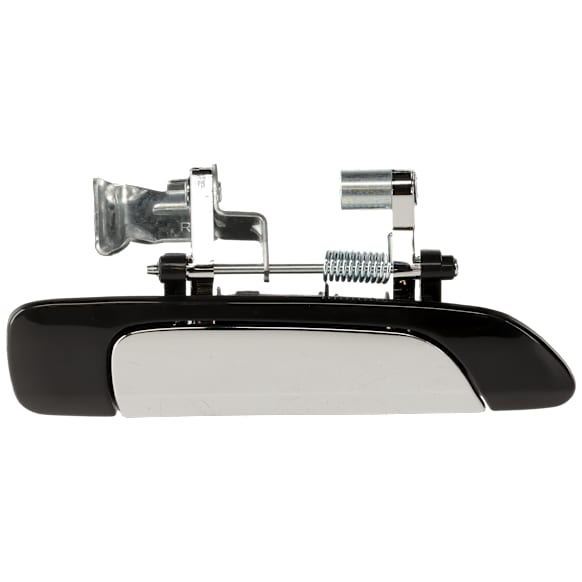 Rear, Passenger Side Chrome Lever with Smooth Black Bezel Exterior Door Handle, Without Key Hole, Sedan