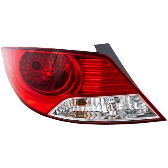 Driver Side Tail Light, with Bulb, Halogen, Clear and Red Lens, Sedan, CAPA CERTIFIED