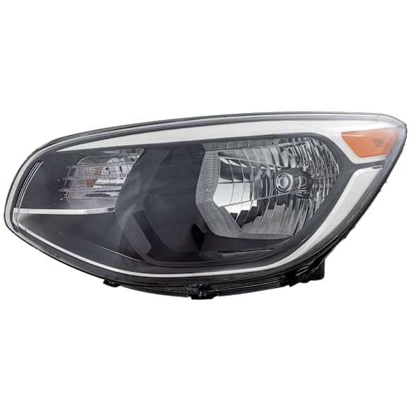 Driver Side Headlight, with Bulb, Halogen, Clear Lens, Black Interior
