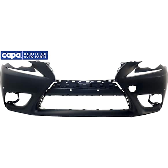 Front Primed Bumper Cover, Base Model, For Models Without F Sport Package, With Fog Light Holes, With Parking Aid Sensor Holes, Without Headlight Washer Holes, CAPA Certified