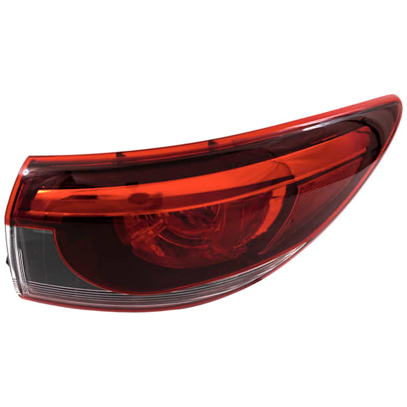 Passenger Side, Outer Tail Light, with Bulb, LED, Red and Smoked Lens