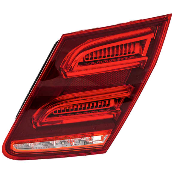 Passenger Side, Inner Tail Light, with Bulb, LED, Clear and Red Lens, E-Class, Sedan
