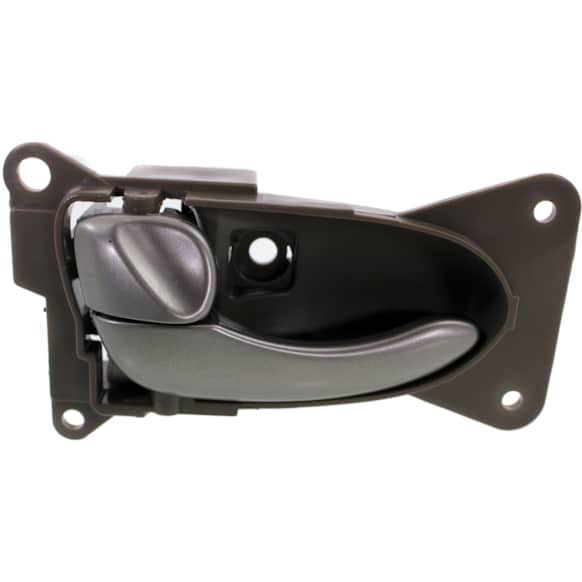 Front Or Rear, Driver Side Brown bezel with silver lever Interior Door Handle, With Door Lock Button, Sedan