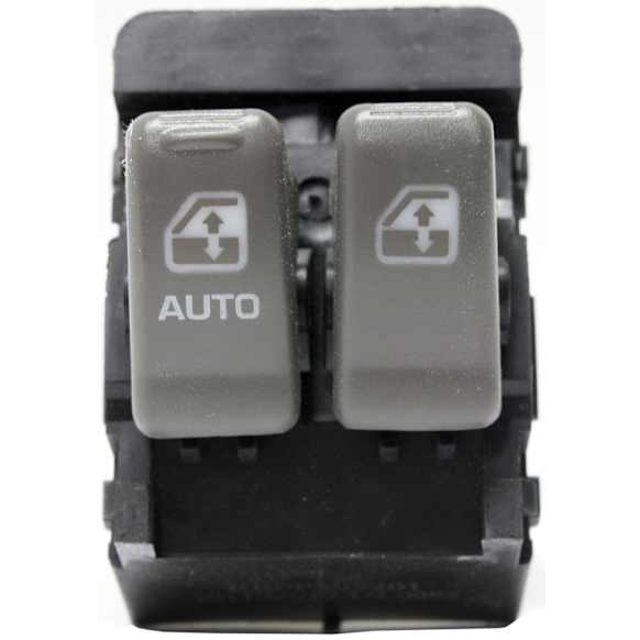 Front, Driver Side Window Switch, Gray, 2-Button