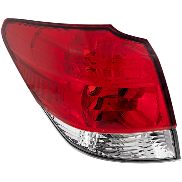Driver Side, Outer Tail Light, without Bulb, Halogen, Clear and Red Lens