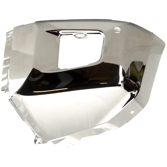 2015 Toyota Tundra - Front, Driver Side Bumper End, Crew Cab Pickup (CrewMax), For Models With Park Assist System, Chrome, Steel, Crew Cab Pickup, CAPA Certified