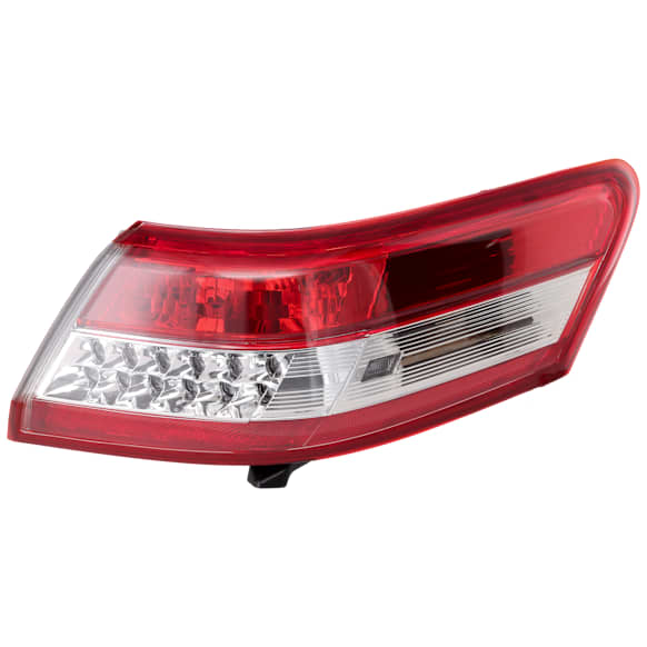 Passenger Side, Outer Halogen Tail Light, With bulb(s), Halogen, Clear and Red Lens, Except Hybrid Model, USA Built Vehicle, CAPA CERTIFIED