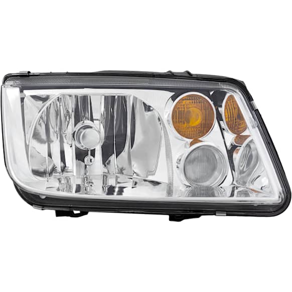 Passenger Side Headlight, without Bulb, Halogen, Clear Lens, with Fog Light Holes, CAPA Certified