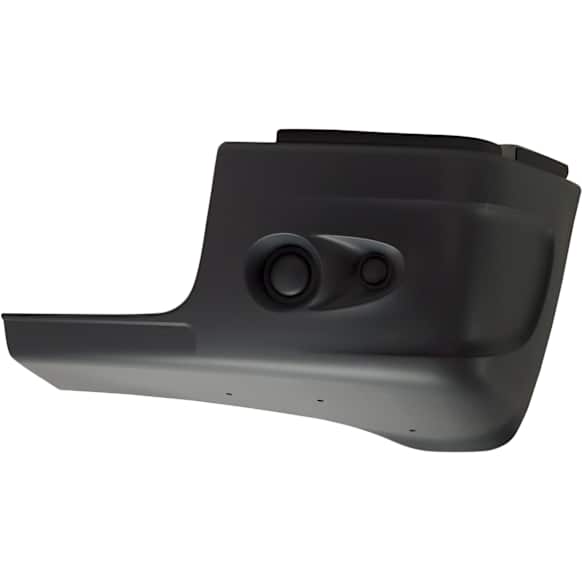 2006 Freightliner Century Class - Front, Driver Side Bumper End, For Models Without Fog Lights, Painted Black, Plastic