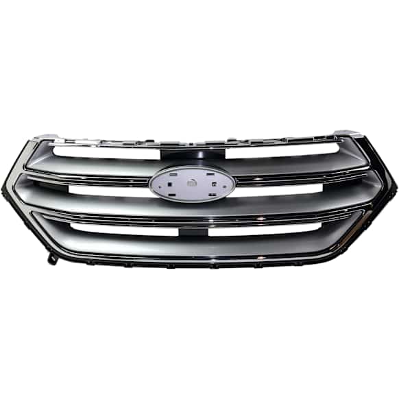 2018 Ford Edge - Grille, Chrome Shell with Silver Insert, For Models Without Front View Camera, CAPA Certified