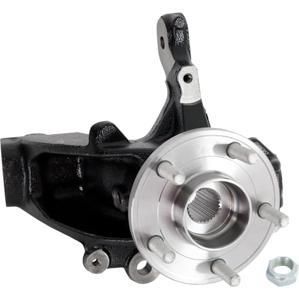 Front, Driver Side Loaded Knuckle, Without Backing Plate, With Bearing